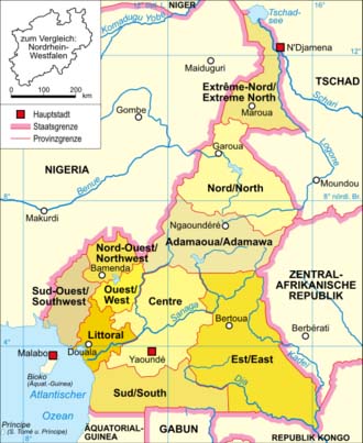 Kamerunkarte (politisch)